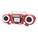 CLEARNICE Broches De Grabadora Roja Esmaltados para Mujer, Cinta De Radio Retrosound De Aleación, Broche De Dictáfono, Pines, Regalos De Año Nuevo