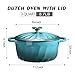 Enameled Cast Iron Dutch Oven with Lid, 3 QT Cast Iron Dutch Oven Pot, Heavy Duty Cast Iron Pot for for Bread Baking, Cook, Bake, Oven Safe across All Cooktops (BlueGreen,3 QT)