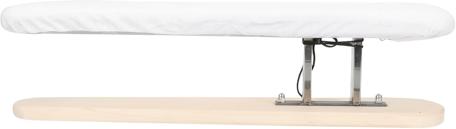 Compact Tabletop Ironing Board with White Cloth Cover Small Wooden Ironing Stool for Home Use Sleeve Pressing Board Accessories