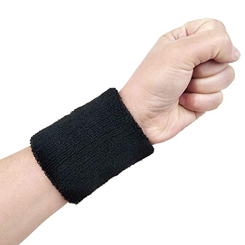 Andoer Faixa de suor esportiva pulseira de umidade absorvente de algodão faixa para homens mulheres