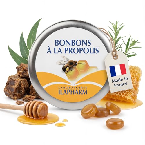 Laboratoires Ilapharm – Bonbons Propolis & Miel – Arôme Eucalyptus – Confort et Douceur de la gorge – Boîte 50 g