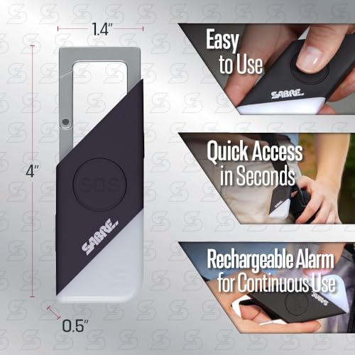 Image of Sabre Pepper Spray - Quick Release Keychain for Easy Carry & Fast Access, Max Police Strength Self Defense OC Spray with UV Dye, 10 Sec. Spray Time, Finger Grip - Faster Aim, 0.54 fl oz,Secure Safety