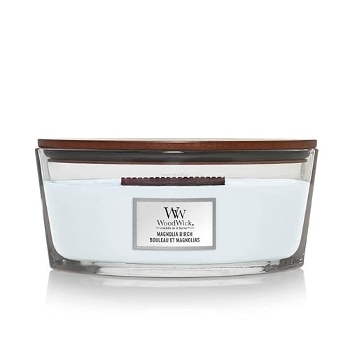 Candela profumata Woodwick Magnolia Birch Ellipse