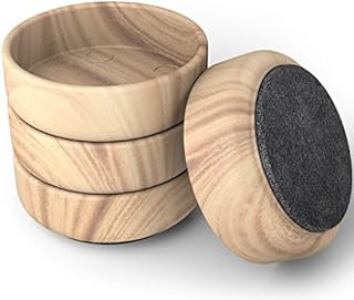 Premium Felt Floor Cups/Castors (4 x Light Wood Large 60mm) - Protect Your Wood Laminate, Wooden, Tile & Lino Floors from Scratches, Medipaq/ DIY DOCTOR (Similar brands)