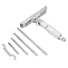 Depth Gauge Micrometer, High Accuracy Round Head Depth Micrometer Gauge Gage Measuring Tool + 5Pcs Connecting Rods(0-100mm 4in)