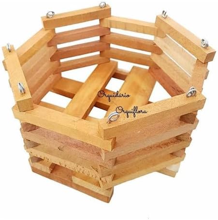 Vaso Cachepô Cachepot De Madeira Octogonal Plantas Orquídeas