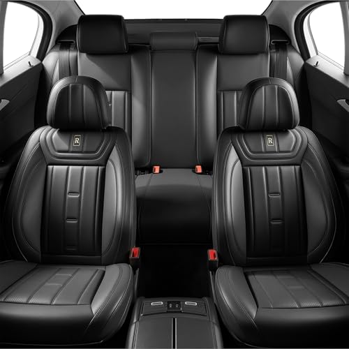 Image of Car Seat Cover for Chevrolet Trax Seat Covers 2015-2025, Nappa Leather Waterproof Seat Covers for Cars, Airbag Compatible, Automotive Car Seat Covers Full Set(5 Seats /Black)