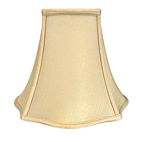 Image of Royal Designs, Inc. Regal Series Fancy Square Bell Lamp Shade, 4 x 10 x 8.5, Antique Gold
