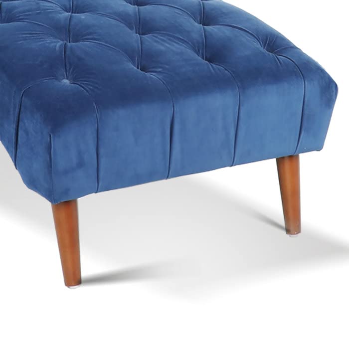 Image of Lazy Couch Blue Button Tuffted Color Sofa /Recliner Chaise Longue /Fabric recliners /for Bedroom /Living Room