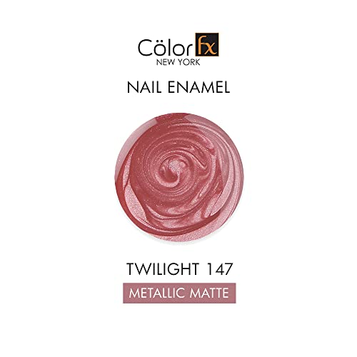 Image of Color Fx New York Twilight Matte Finish Nail Polish |Chip-Resistant, Quick-Drying, Long-Lasting, Non-Yellowing| 21 Toxin Free| Nail Polish for Women - Pink