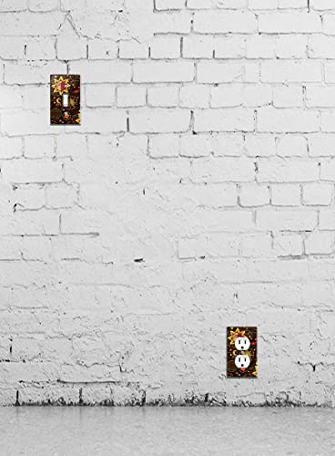Plaque murale interrupteur à bascule cache prise design celestial sun moon stars rose - 5