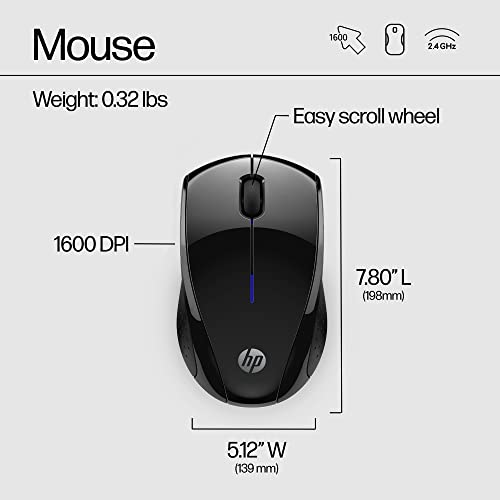 HP X3000 G3 Wireless Mouse - Black, 15-Month Battery, Side Grips for Control, Travel-Friendly, Blue LED, Powerful 1600 DPI Optical Sensor, Compatible with Wins PC/Laptop, Mac, Chromebook (683N7AA) - image 8