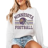 DAYLEA Distressed Minnesota Football Retro Crewneck Sweatshirt – Vintage College Style Gameday Pullover