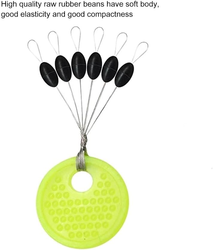 Rubber Oval Stopper Fishing Buoy(60pcs 10 Group B,S)