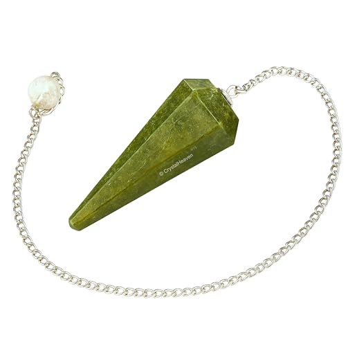 Image of Vesuvianite Pendulum Dowsing Tool - Natural Crystal Pendulum for Spiritual Guidance - Premium Dowser Pendulum for Accurate Divination and Energy Healing - Perfect for Energy Healing and Chakra Balancing - Handcrafted with Precision and Elegance