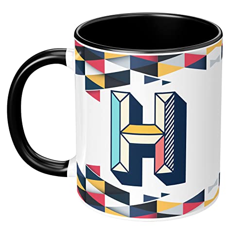Image of 3D Colorful Alphabet Letter H Printed Coffee Mug For Girls Boys Friends Love Kids Best Gift For Birthday Anniversary Initial Letter H (Microwave Safe Ceramic Tea Coffee Mug-350ml) - ABV3TM2 21