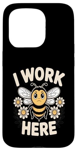I Work Here Bee Workplace ���[���A ���p �X�}�z�P�[�X iPhone 15 Pro �p