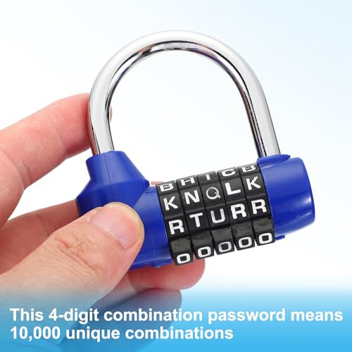Image of PATIKIL Combination Padlock, 5 Digit Gym Locker Lock Alloy Steel Password Safety Padlock Keyless for Sports Locker Fence Toolbox Case Drawer, Blue