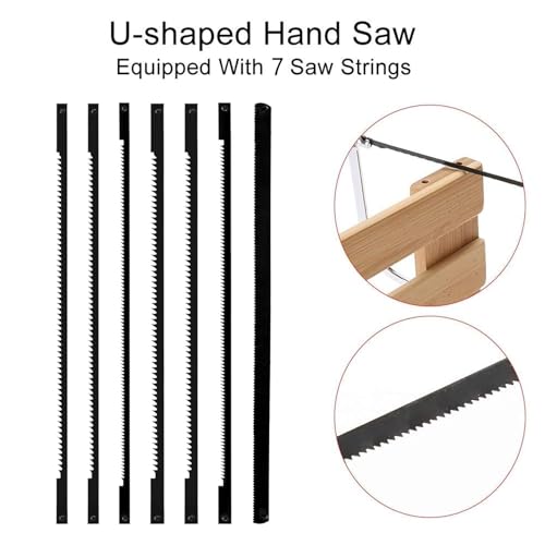 NCCHDZSW Laubsäge mit 7 Laubsägeblätter Verstellbare Laubsägenfür Holz Dekupiersäge 360 Grad drehbar Sortierte Sägeblätter Metallsäge für Metall und Holz Präzise Schnitte