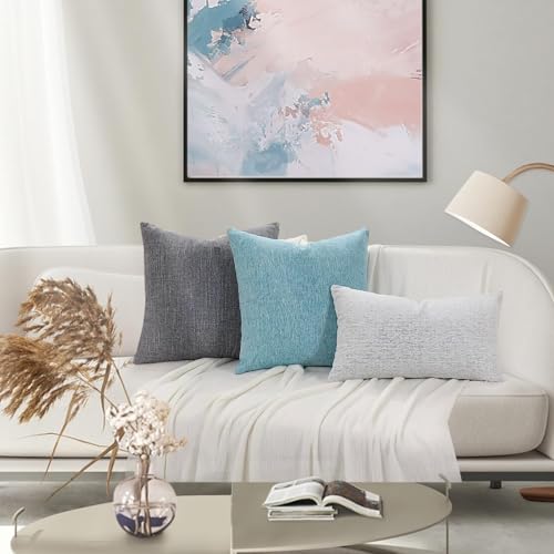 Housse de coussin de Noël grise en chenille 40x40 pour rénover vos canapés - 6