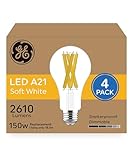 GE Ultra Bright LED Light Bulbs, 150 Watt, Soft White, A21 Bulbs (4 Pack)
