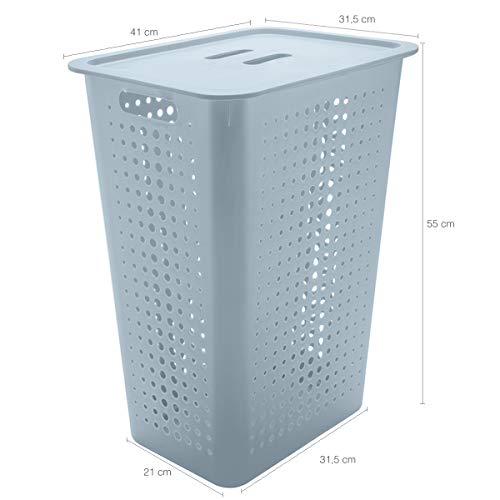 Ou, CO570AZGF, Cesto Para Roupas Organizador Lavanderia 47 Litros Plástico, cor Azul Glacial, Polipr