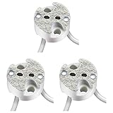 Unsere Universal-Fassung aus hitzebeständigem Keramik für G4, GU5.3 oder GY6.35 eignet sich ideal zum Betrieb von Niedervolt LED Leuchtmittel oder Halogen Lampen. Verwenden Sie die Fassungen beispielsweise in Kombination mit Einbauringen oder schrauben Sie diese direkt auf eine Wand oder Decke.