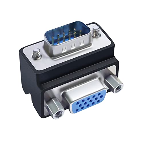 Adaptador VGA ángulo recto 15 pines macho a hembra miniatura 1