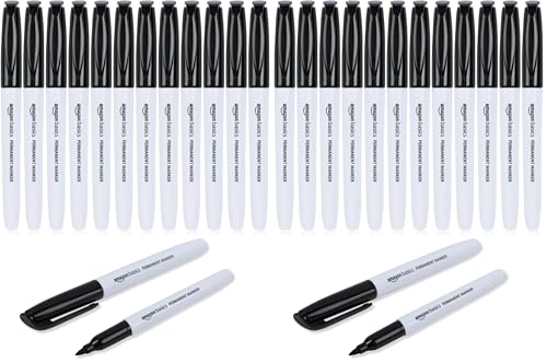 Miniatura 7 de Amazon Basics Rotuladores permanentes, Negro, Paquete de 24