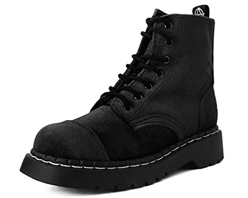 T.U.K. Shoes T2284 Womens Boots, Black Velvet Anarchic Boot - US: Womens 6 / Black/Fabric