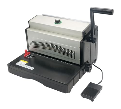 Máquina de encuadernación, ET8707 A3 A4 14,3 mm Máquina perforadora de papel eléctrica con alambre 3:1 Máquina perforadora ajustable Perforadora de papel A5