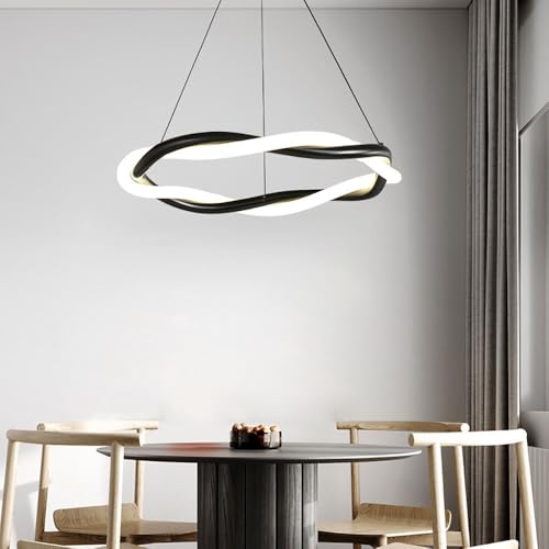 Lampe suspendue spirale en métal pour éclairer une grande table