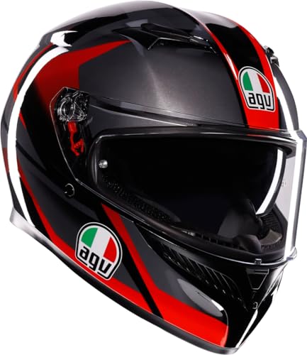 AGV K3 Striga Helm, schwarz/grau/rot, M (57/58)