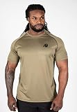 Gorilla Wear Performance T-Shirt - armeegrün - Bodybuilding und Fitness Bekleidung für Herren - mit Logo Aufdruck zum Sport Alltag Freizeit Workout Training Bequem leicht, XL