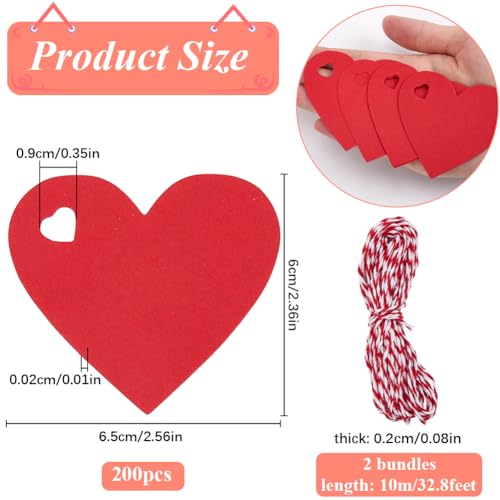 Étiquettes en cœur rouge à suspendre pour exprimer votre affection sur vos cadeaux