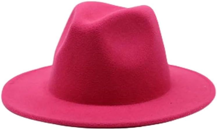 Men's Women's Fedora Hat Wide Brim Chain Band Felt Hat Vintage Style for Travel Party