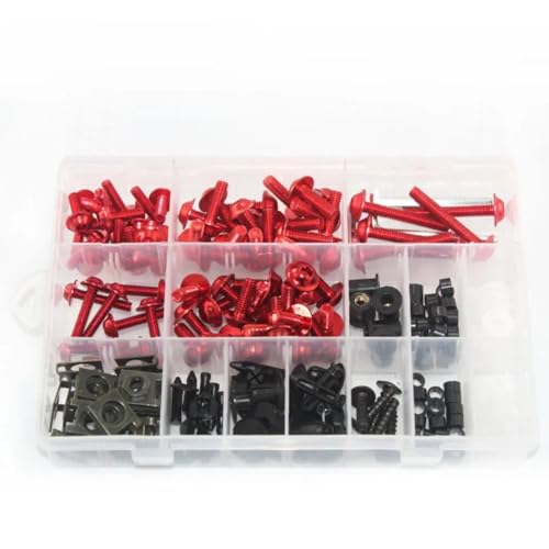 Compatible With For Er-6f For Er6n For Zzr1400 For Zx-25r Zh2 �[���l�W�� �I�[�g�o�C�J�X�^���t�F�A�����O�l�W�{���g �E�C���h�X�N���[���l�W�� �I�[�g�o�C�̎ԑ̃l�W(Red)