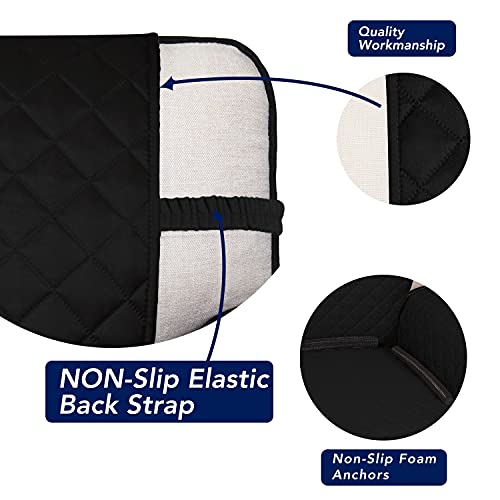 Image of PureFit Reversible Quilted Sofa Cover, Water Resistant Slipcover Furniture Protector, Washable Couch Cover with Non Slip and Elastic Straps for Kids, Pets (Sofa, Black /Black)