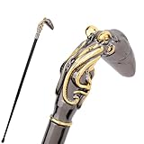 Golden Black Octopus Fish Squid Walking Cane Fashion Decorative Walking Stick Gentleman Elegant Cosplay Cane Knob Crosier 93cm