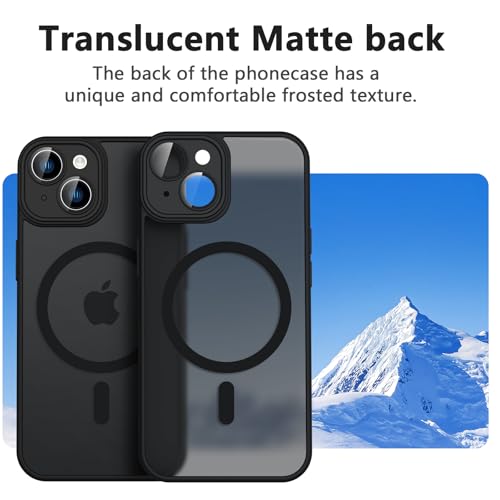 Image of Tobfit Magnetic Case for iPhone 14 Compatible with Mag Safe, Translucent Matte Back Slim Shockproof Phone Cover for iPhone 14