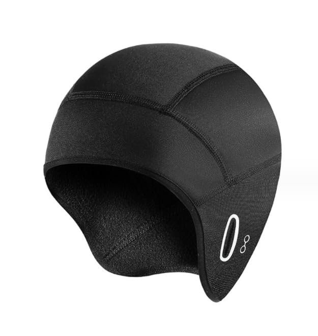 Men Women Winter Skull Cap Helmet Liner with Glasses Holes Warm Cycling Cap Windproof Thermal Cycling Hat Beanie Running Hats Beanie Sleep Hats with Sun Visor Under Helmet Skullcap Snow Ski Hats