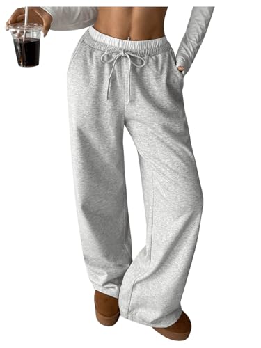 Floerns Girl's Drawstring Waist Track Pants Colorblock Straight Leg Athletic Sweatpants