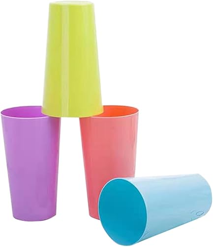 Miniatura 1 de 4 vasos de plástico reutilizables para beber, vasos de agua apilables sin BPA, aptos para lavavajillas, vasos de colores surtidos, grandes vasos de