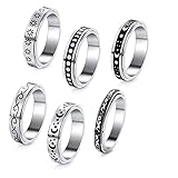 anillos acero mujer tous ♥ Material:Nuestro anillo fidget está hecho de acero inoxidable 316L de alta calidad que es duradero y saludable; La superficie interior del anillo es altamente pulida, resistente a los arañazos y tiene una vida más larga. El efecto de lacado de la superficie es retro y está más de moda.
