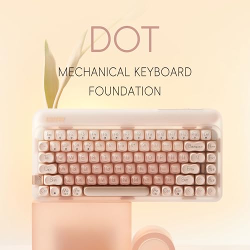 LOFREE DOT Foundation Mechanical Keyboard, 75% Rechargeable Hot-swappable Keyboards with 3 Types Connection for Windows, Mac OS/Pink GATERON Baby Racoon Switches - Image 3