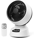 サーキュレーター 360度首振り 静音 衣類乾燥/部屋干し/換気/冷房/空気循環 梅雨除湿 節電対策 30畳 パワフル送風 6段階風量調節 リモコン付き タイマー機能 自動運転 省エネ DCモーター 日本語取扱説明書付き (黒白)