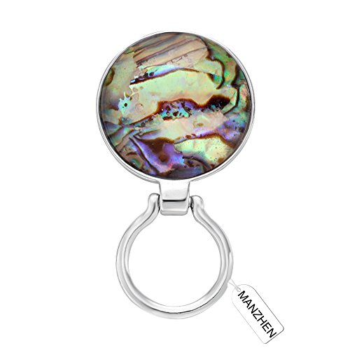 Image of Transparent Glass Natural Abalone Paua Shell Magnetic Eyeglass Holder for Shirt