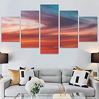 SIGNWIN 5 Panel Canvas Wall Art Colors of The Sky for Home Decorations Ready to Hang - 60