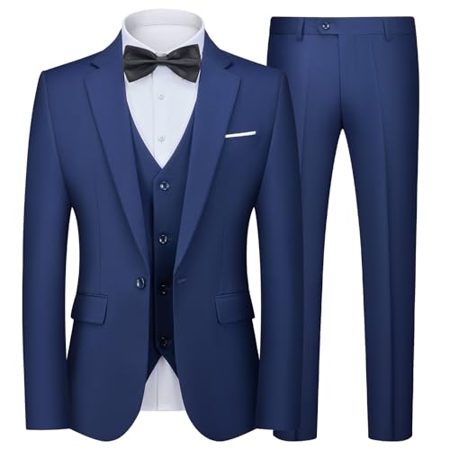 Men suits formel blazer gilet et pantalon de costume 3 pièces pour homme