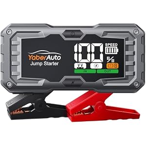 Avviatore Batteria Auto, 5500A Avviatore Emergenza per Auto (10.0L Gas/9.0L Diesel), Starter Batteria Portatile Booster Avviamento Moto con Ricarica Rapida USB 18W,Uscita DC 160W,Luci 450Lumen